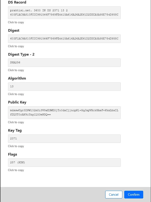 DS Record DNSSEC