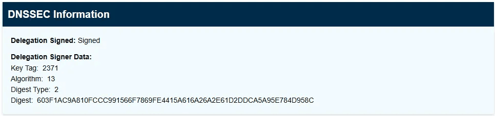 ICANN DNSSEC Lookup