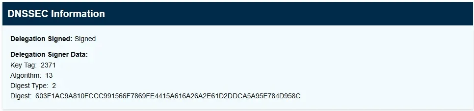 ICANN DNSSEC Lookup